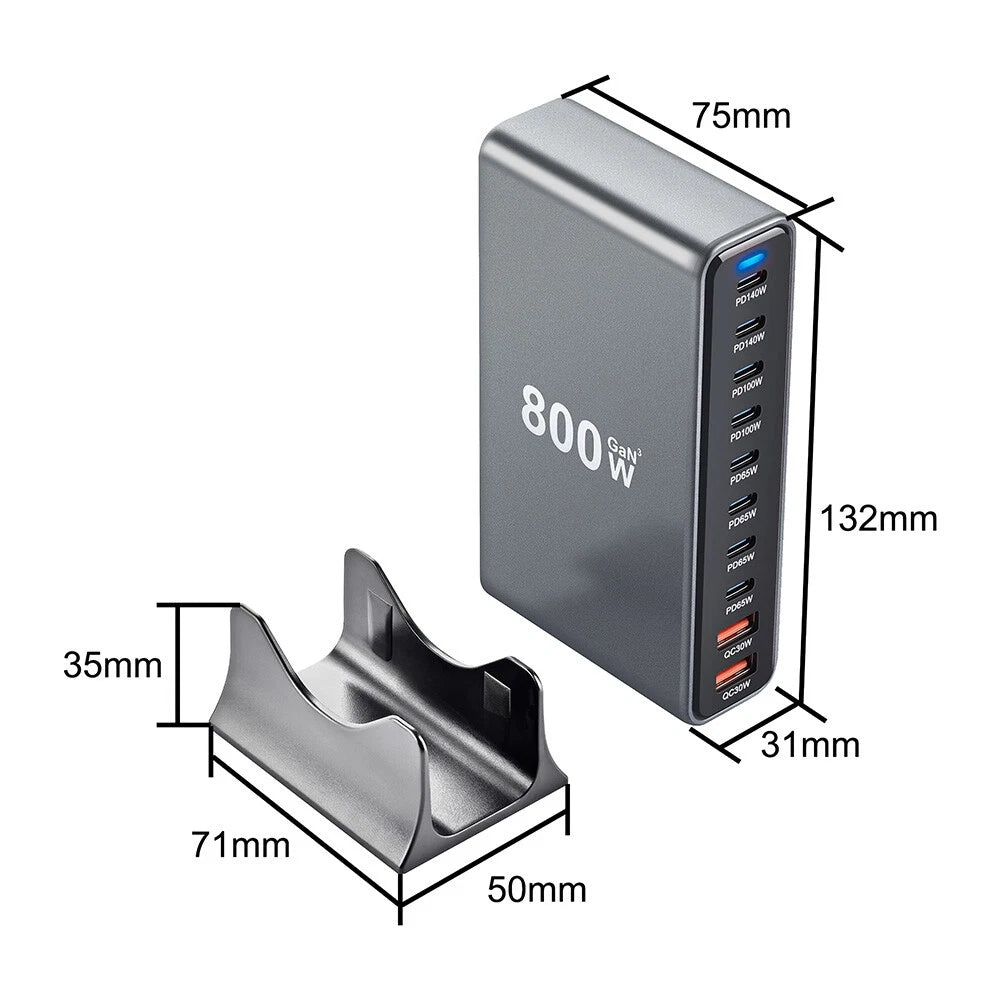 880W GaN 10Ports PD Charger