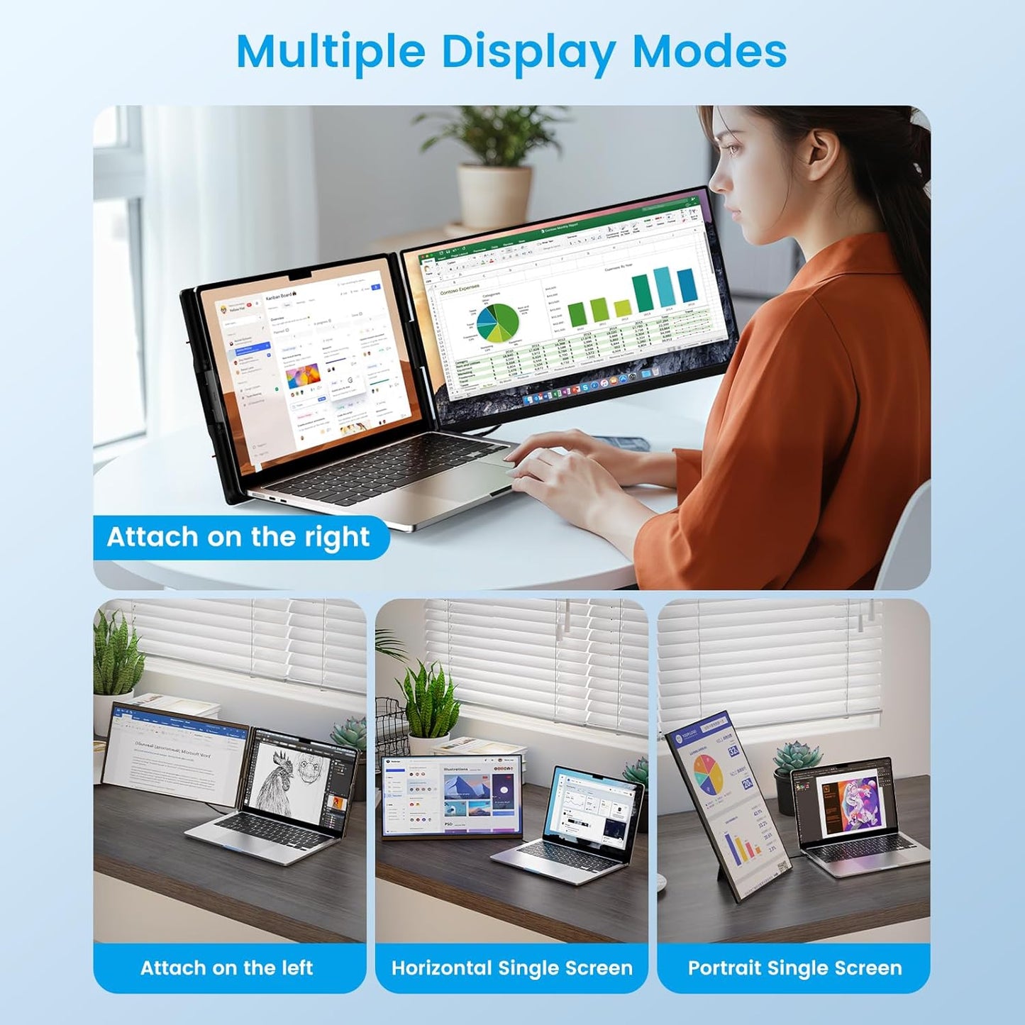 15.6" IPS FHD 1080P Laptop Extender Monitor