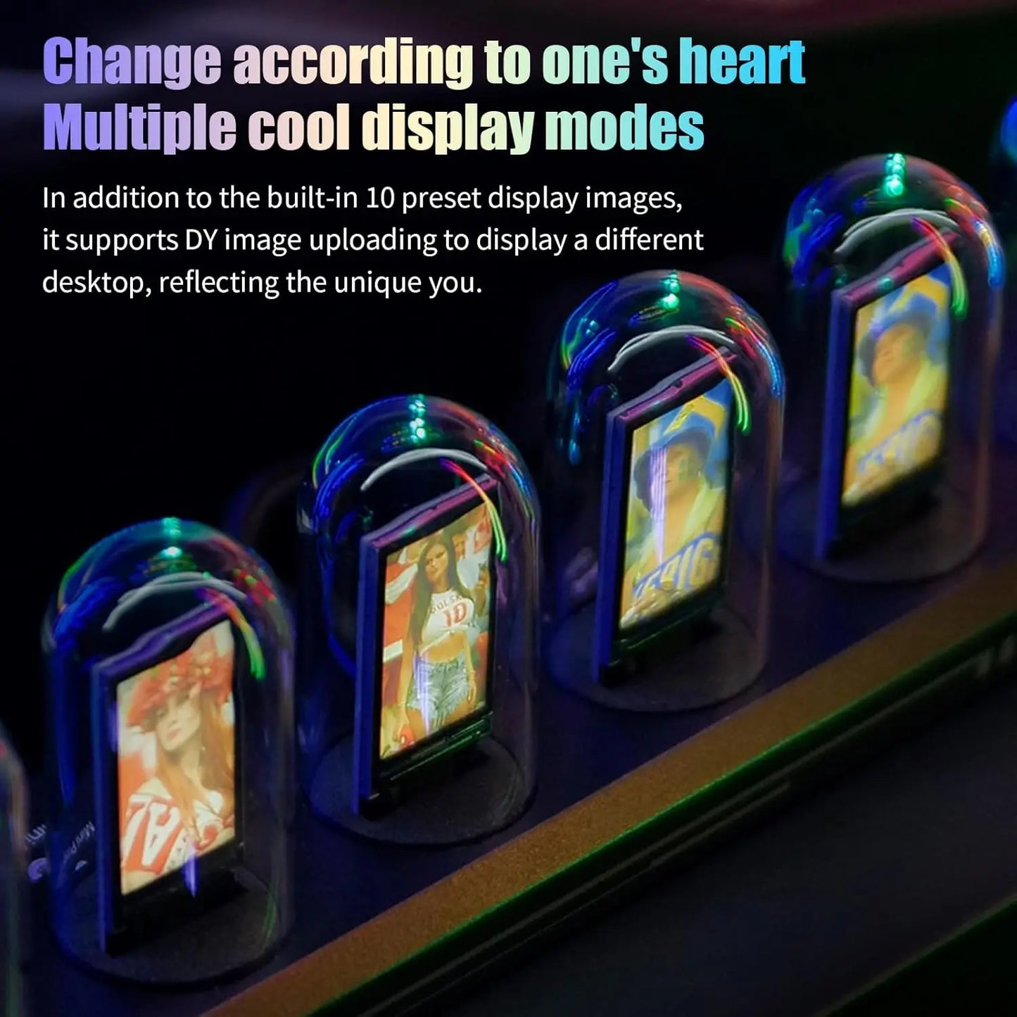 Nixie Tube RGB Retro IPS Glows Digital Clock