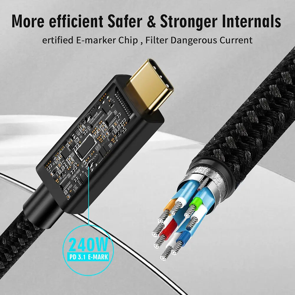 Thunderbolt5 80Gbps 240W Cable Wtih Nylon Braided